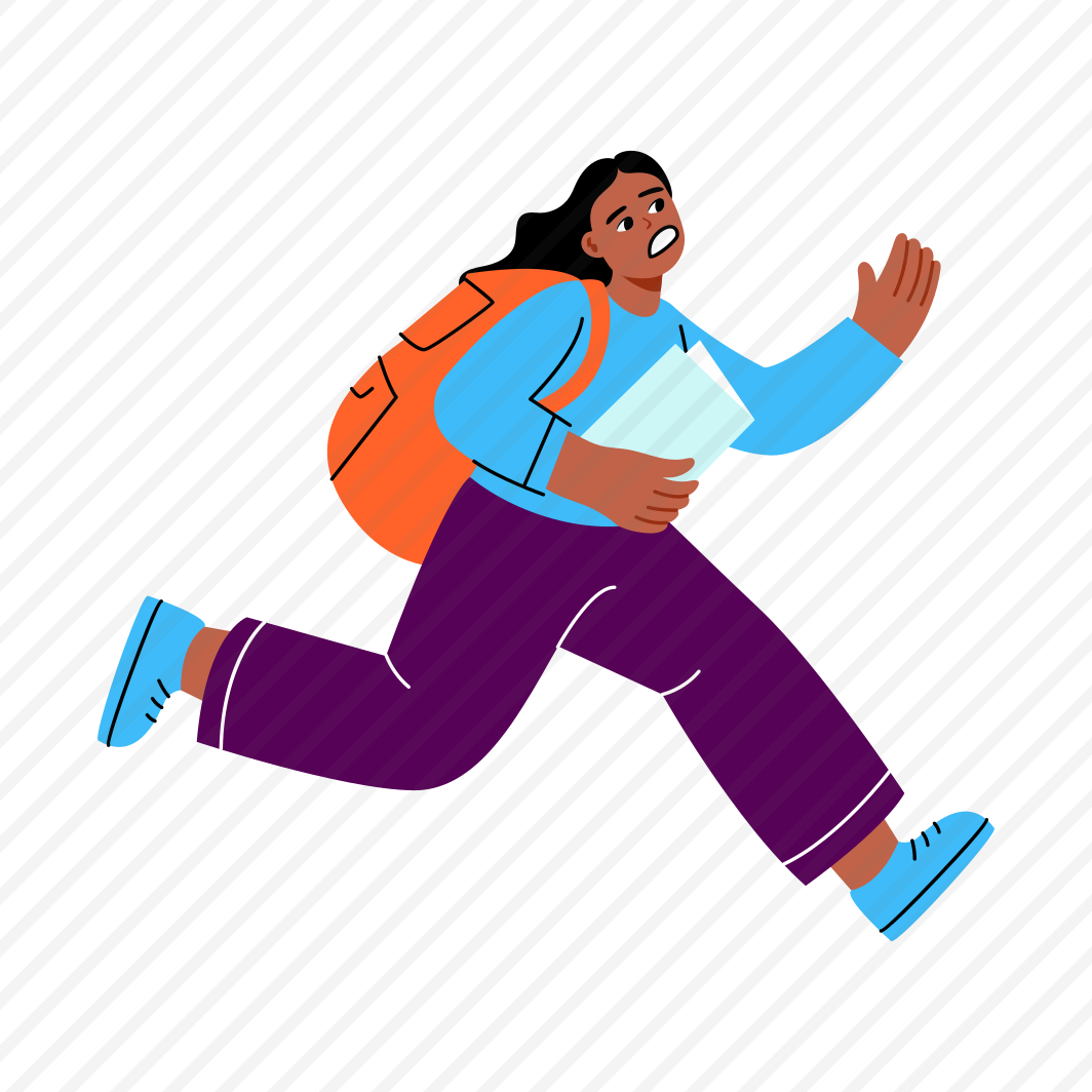 Late, Running, Hurried, Rushing, Student, preview