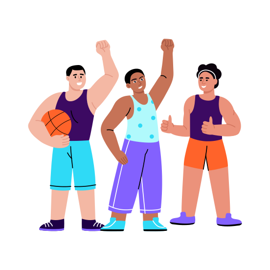 Players, Athletes, Sports, Football, Excited illustration