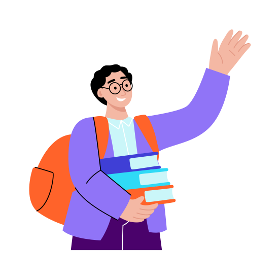 Raising Hand, Participating, Answering, Asking, Student illustration