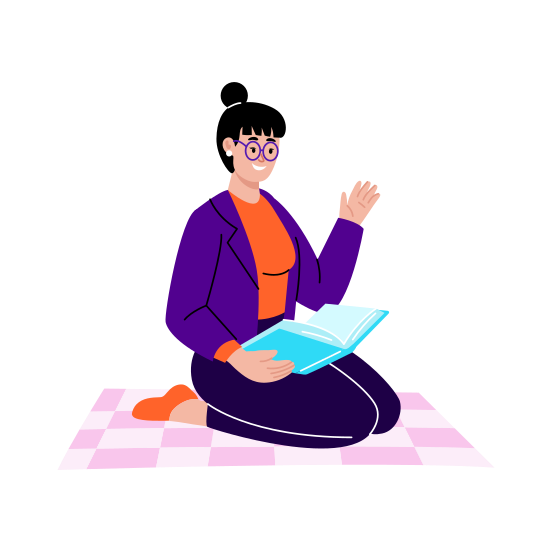 Reading Book, Learning, Studying, Education, Student illustration