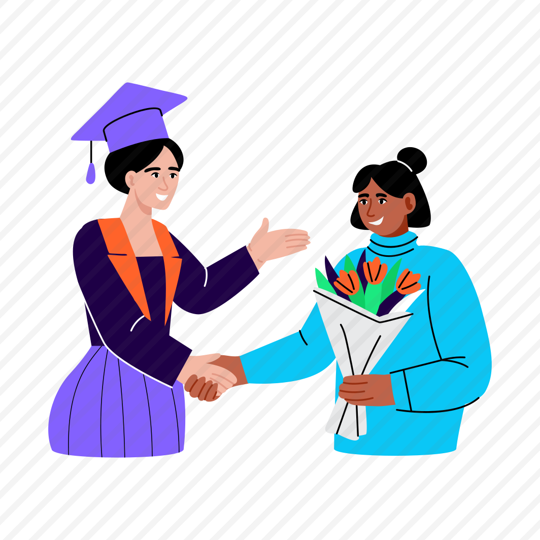 Receiving Flowers, Graduation, Celebration, Achievement, Appreciation preview