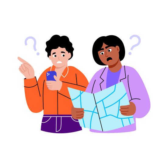 Searching Map, Confused, Location, Lost Navigation, Gps illustration