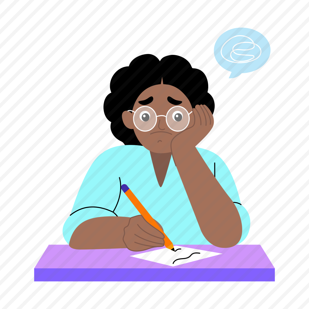 Thinking, Ponder, Studying, Confused, Student preview