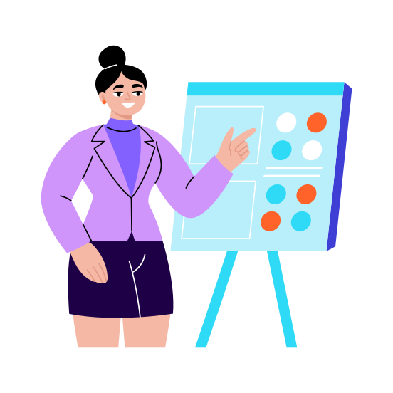 Training Session, Presentation, Instructor, Teacher, Workshop illustration