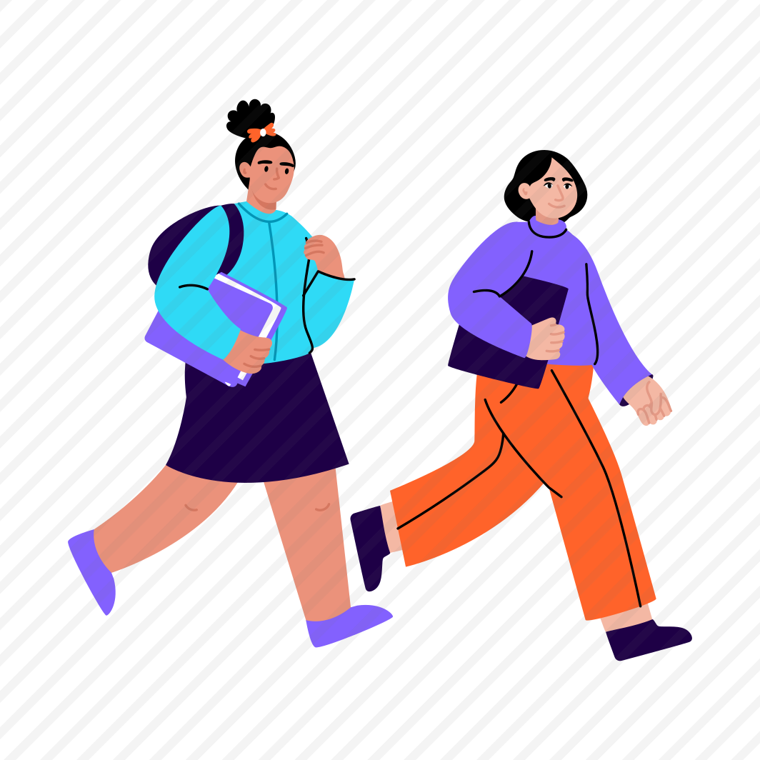 University Students, Walking, Friends, Educational, Characters preview