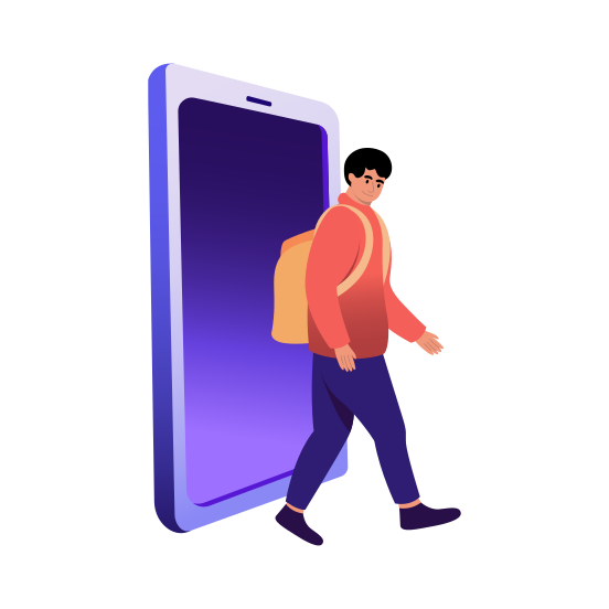 Electronic Learning, Smartphone, Student, Education, Pupil, illustration