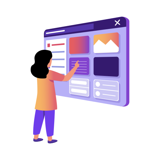 Learning Dashboard, Screen, Software, Interface, Student illustration