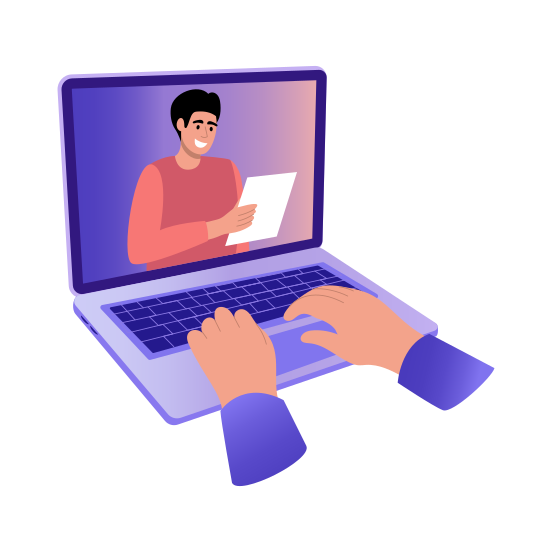 Online Student, Typing, Submission, Preparation, Coursework, illustration