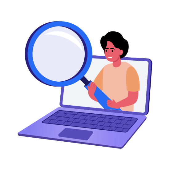 Research Work, Magnifying, Analysis, Student, Examine illustration