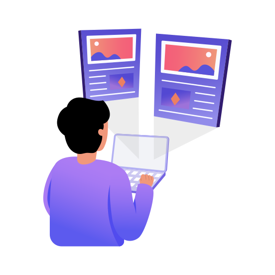 Study Hologram, Researching, Documents, Analysis, Exploring, illustration