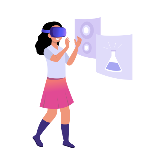 Vr Student, Pupil, Technology, Glasses, Metaverse, illustration