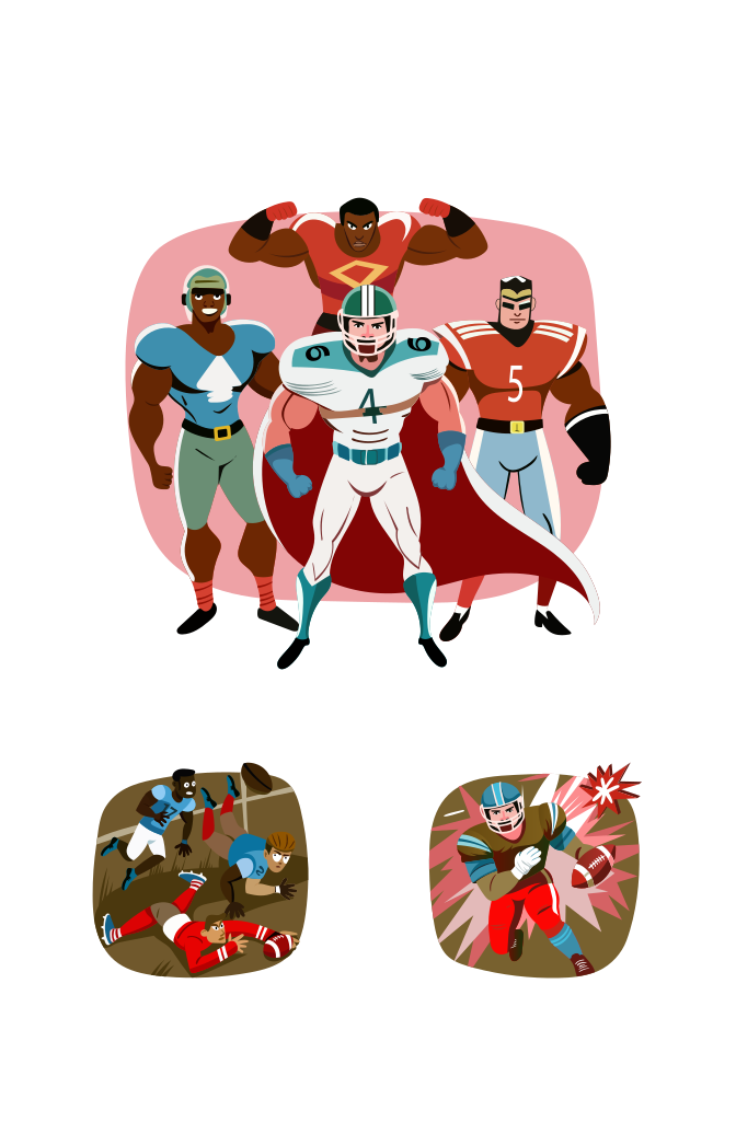Sports Illustrated NFL Vector Illustrations Large Set Preview