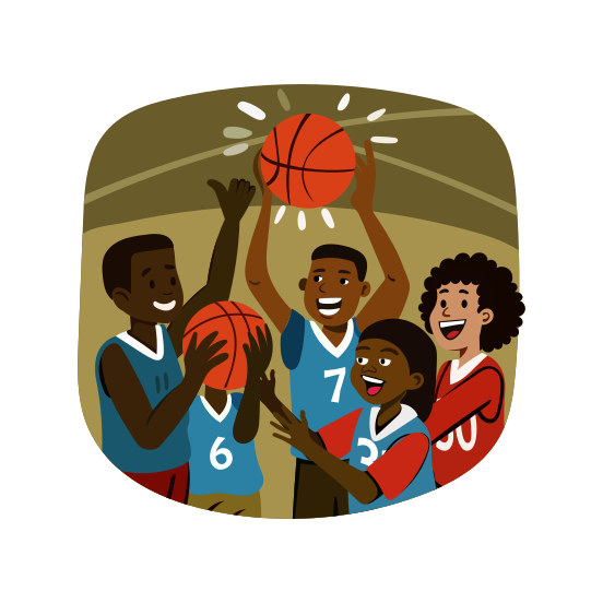 Ball Game, Basketball, Players, Athletes, Sport illustration