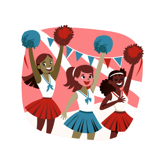Cheerleaders, Supporters, Girls, Cheering, Dancing illustration