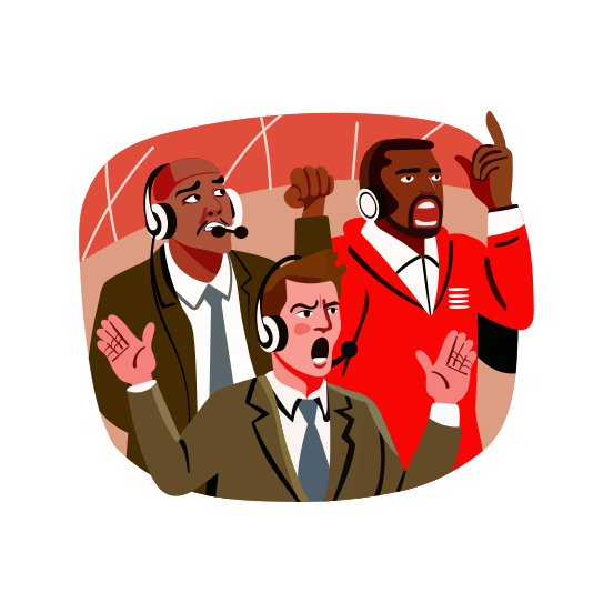 Commentators, Representatives, Hosts, Speakers, Experts illustration