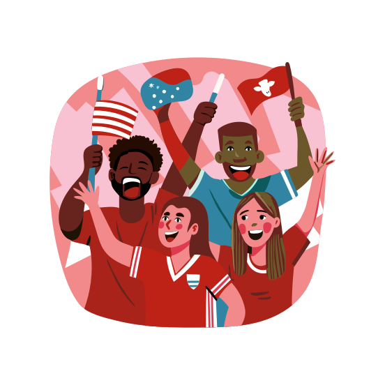 Exited Fans, Audience, Supporters, Happy, Enthusiasts illustration