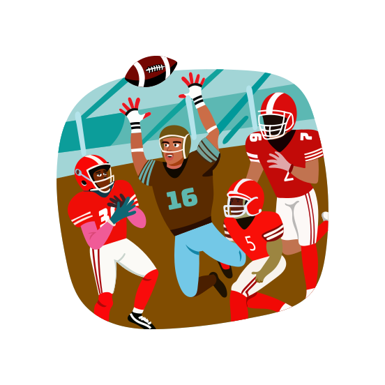 Football Catch, Match, Sport, Players, Gridiron illustration