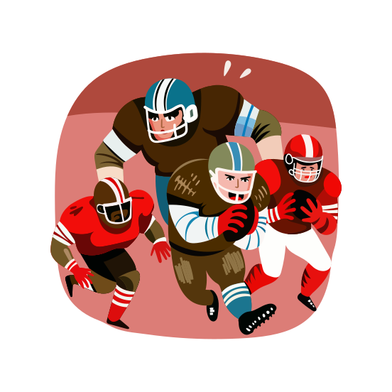 Football Game, Match, Sport, Gridiron, Players, illustration