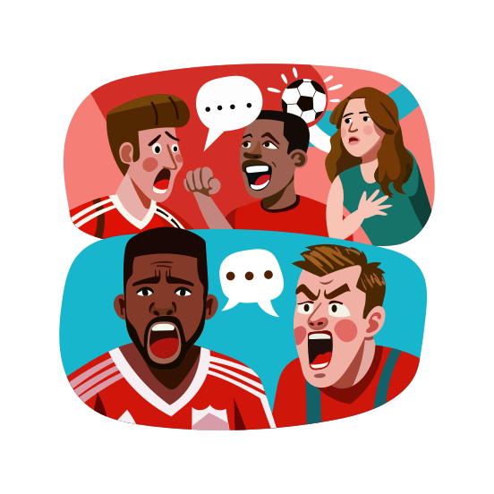 Game Fans, Supporters, Screaming, Excited, Audience illustration