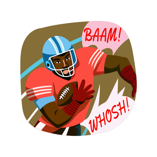 Gridiron Football, Sport, Game, Player, Athlete illustration