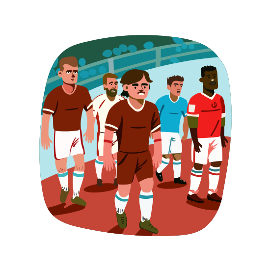 Match Players, Sportsmen, Sportspersons, Athletes, Match illustration