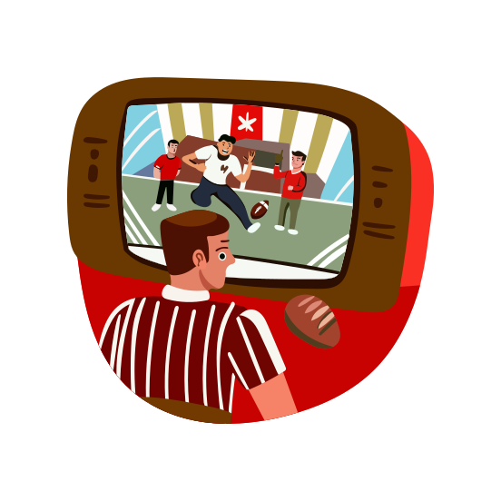 Match Replay, Watching, Sport, Game, Football illustration