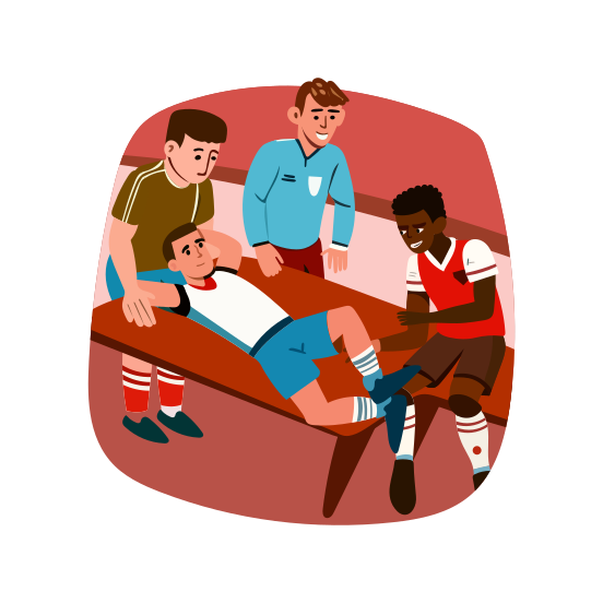Player Injury, Wound, Athlete, Sportspersons, Sportsmen illustration