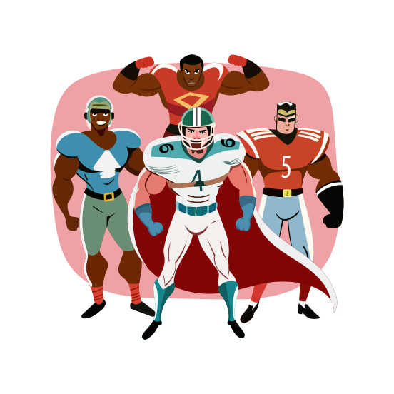 Players, Athletes, Sportsmen, Sportspersons, Sport illustration