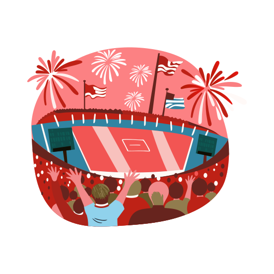 Players Celebration, Cheering, Excitement, Athletes, Sportsmen illustration