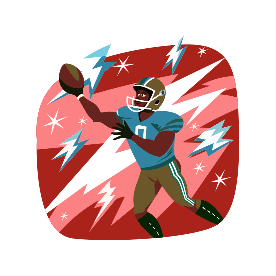 Quarterback, Player, Athlete, Sportsman, Gridiron Ball illustration