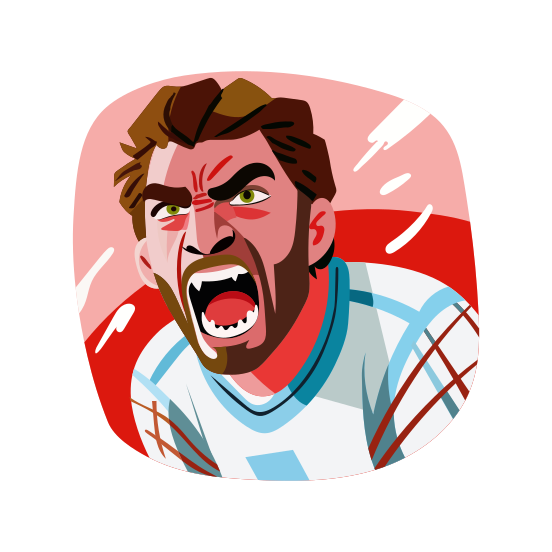 Screaming, Shouting, Aggressive, Yelling, Athlete illustration