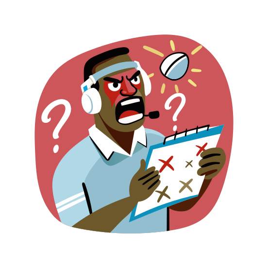 Sideline Coach, Trainer, Strategist, Linesman, Guide illustration