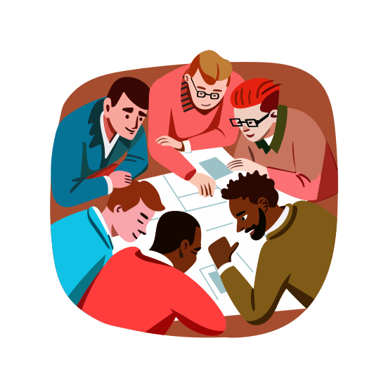 Team Planning, Discussion, Meeting, Collaboration, Communication illustration