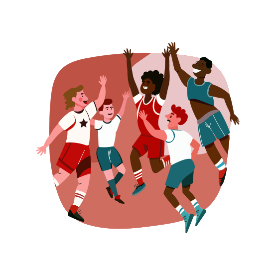 Winning, Victory, Champion, Excitement, Players illustration
