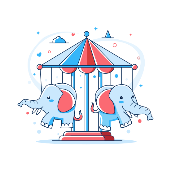 Carousel, Amusement, Circus, Carnival, Entertainment illustration