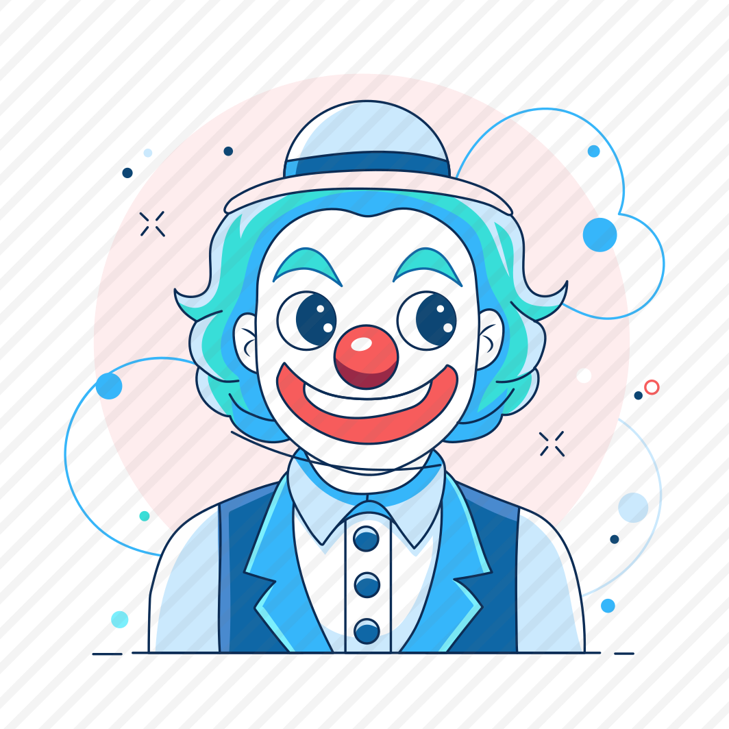 Circus Character, Clown, Funny Joker, Cartoon, Smiling preview