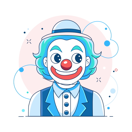 Circus Character, Clown, Funny Joker, Cartoon, Smiling illustration