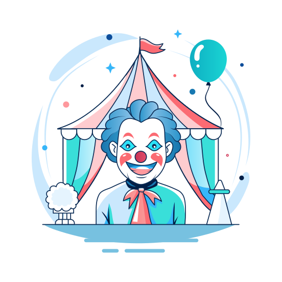 Circus Joker, Clown, Carnival, Performer, Character illustration