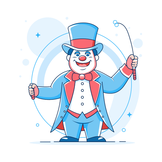 Circus Ringmaster, Performer, Circus, Host, Character, Cartoon illustration