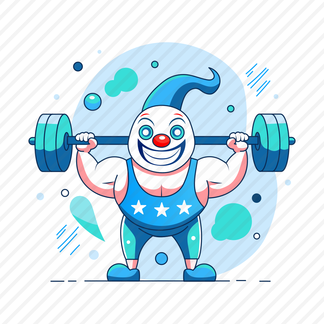 Circus Weightlifter, Clown, Bodybuilding, Fitness, Strong preview