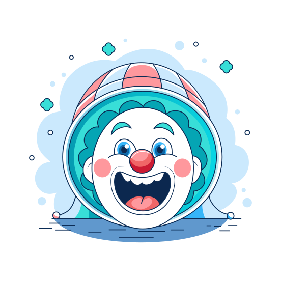 Clown Face, Buffoon, Funny, Cartoon, Laughing illustration