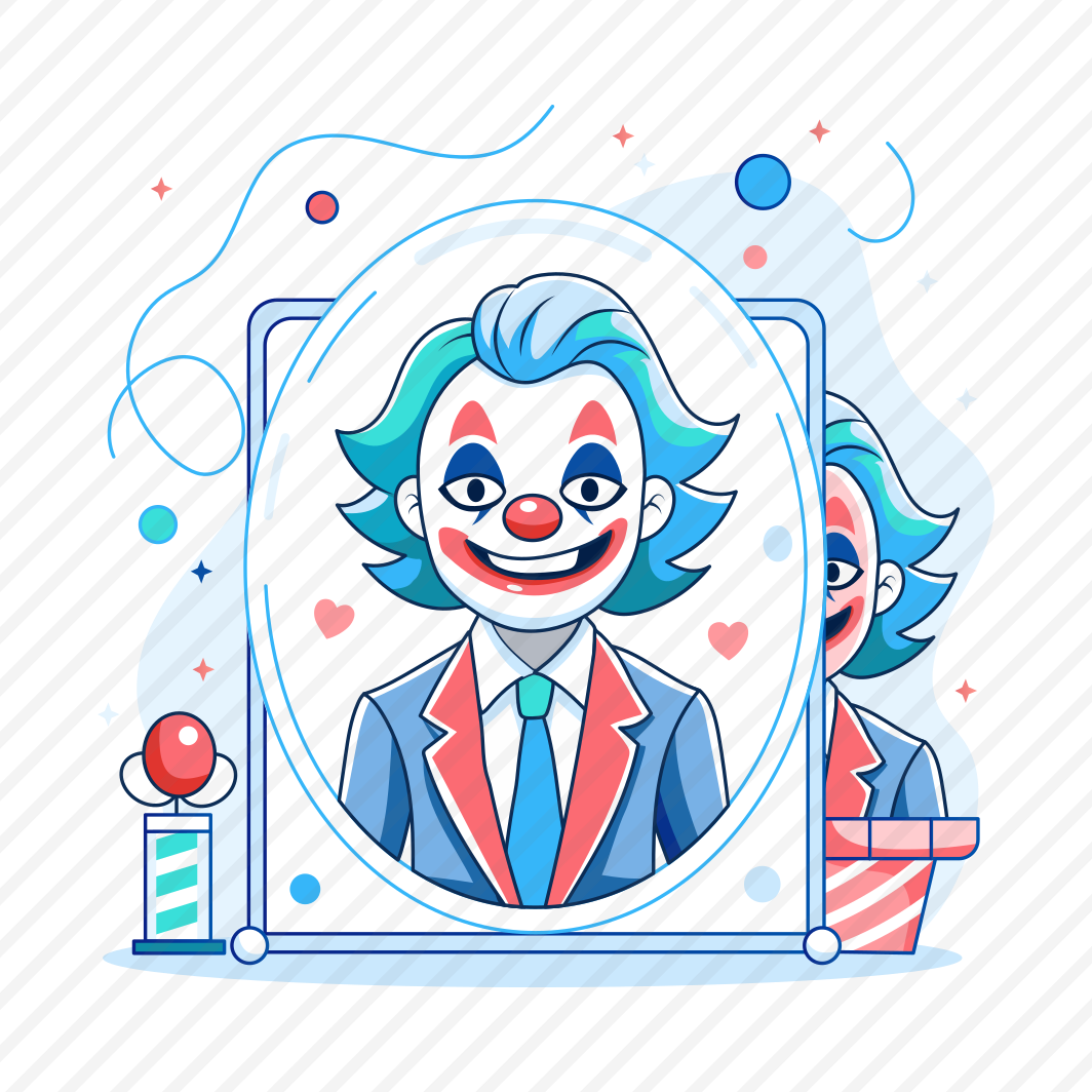 Clown Mirror, Reflection, Character, Cartoon, Jester preview