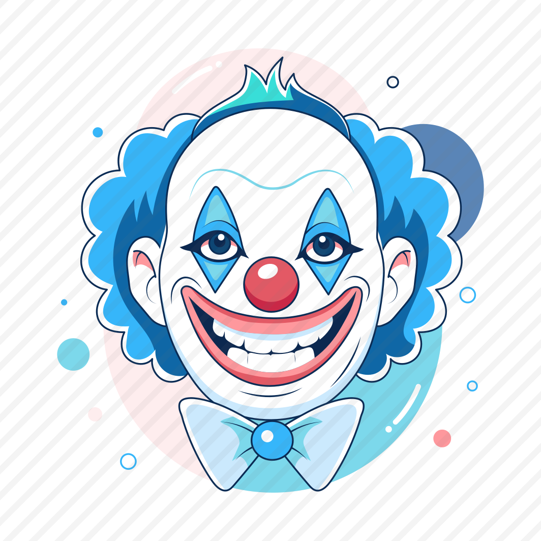 Crazy Clown, Smiling, Grin, Buffoon, Cartoon preview