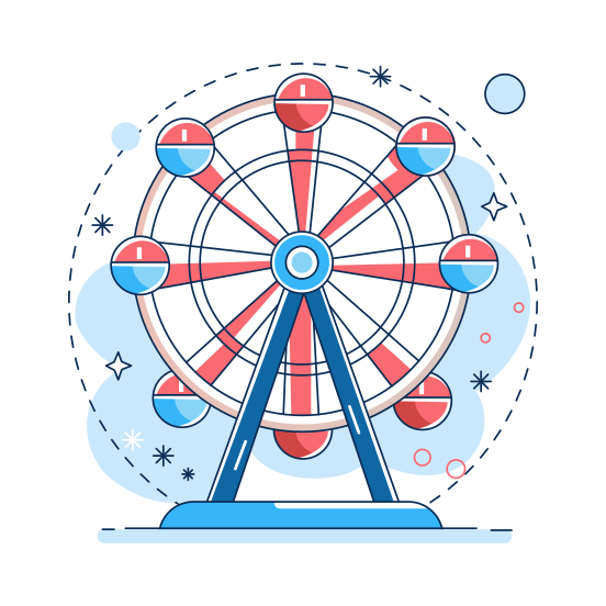 Ferris Wheel, Amusement, Entertainment, Circus, Carnival illustration