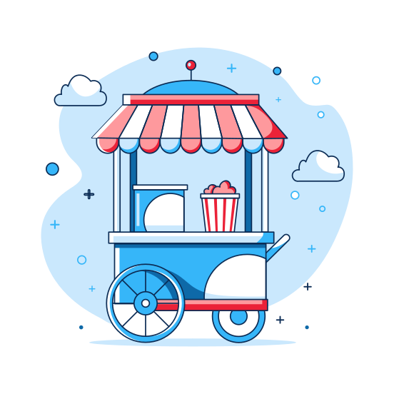 Food Cart, Stall, Kiosk, Booth, Stand illustration