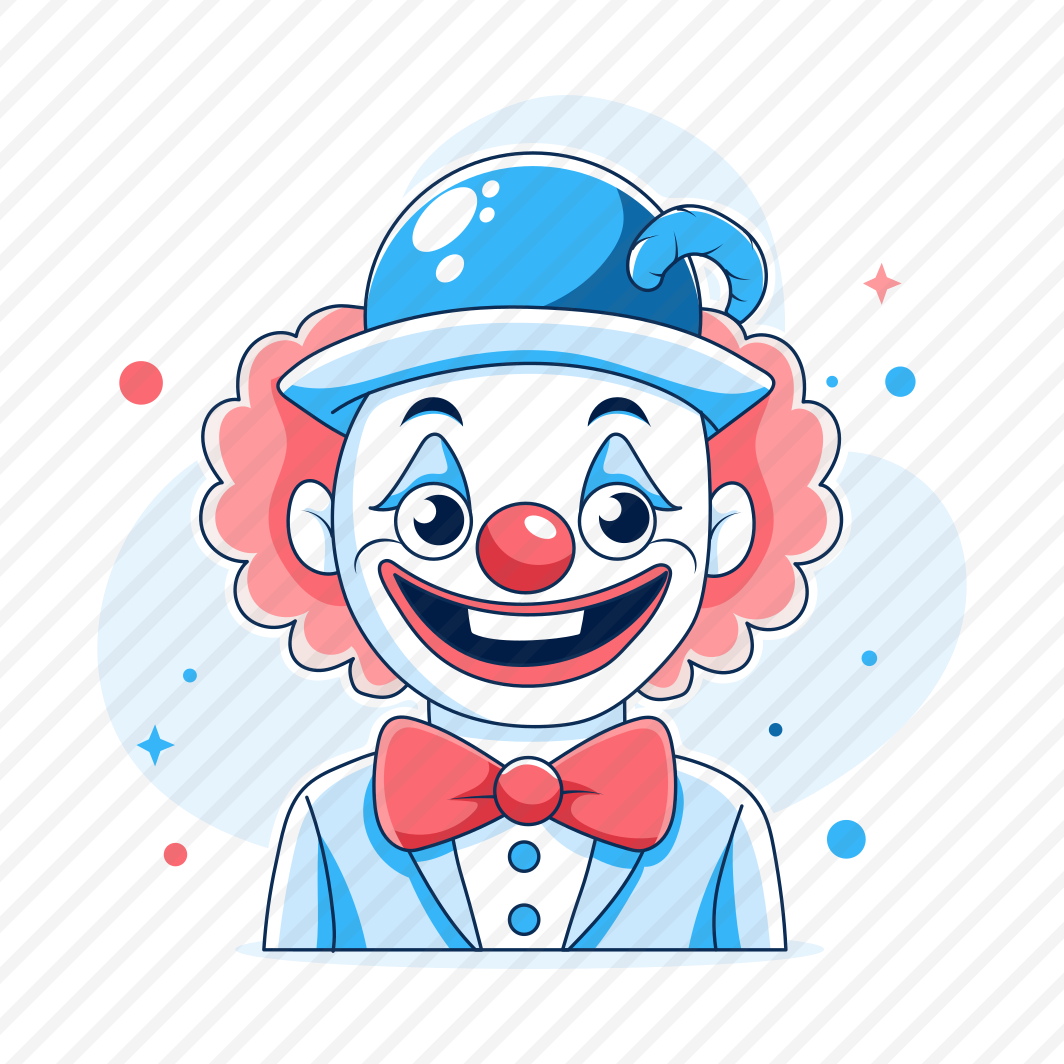 Funny Clown, Buffoon, Circus Character, Laughing, Cartoon preview