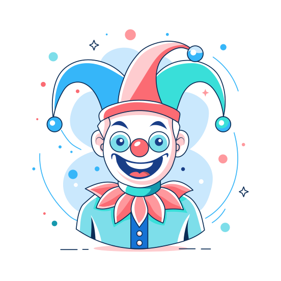 Jester, Prankster, Circus Joker, Character, Funny illustration
