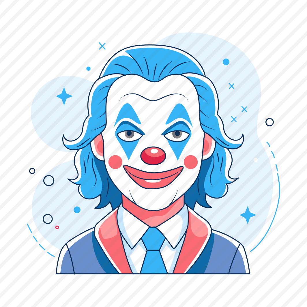 Joker Character, Clown, Smile, Cartoon, Character preview