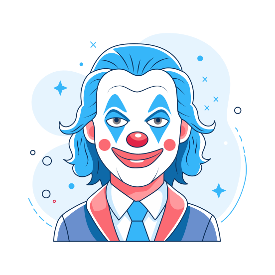Joker Character, Clown, Smile, Cartoon, Character illustration