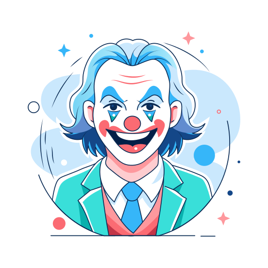 Joker Laugh, Smiling, Happy, Character, Cartoon illustration